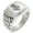 Silver, variant on Stainless Steel Nautical Compass Dial & Anchor Geometric Pattern Step-Down Biker Style Polished Ring