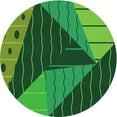 thumbnail image 1 of Ahgly Company Machine Washable Indoor Round Transitional Deep Emerald Green Area Rugs, 5' Round, 1 of 7