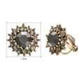 thumbnail image 4 of Yoursfs Vintage Black Clip on Earrings For Women And Men Round Black Zirconia CZ Halo Earring  Clip on Gold Plated Non Pierced Ears, 4 of 5