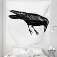 thumbnail image 1 of Raven Tapestry, Vintage Style Hand Drawn Bird Sketch Mono Colored Illustration Artwork, Fabric Wall Hanging Decor for Bedroom Living Room Dorm, 5 Sizes, White and Charcoal Grey, by Ambesonne, 1 of 1