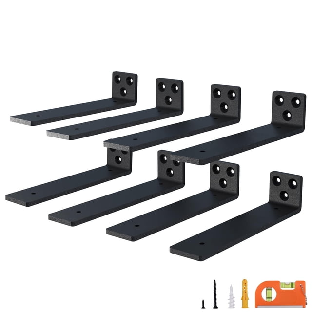 Soportes flotantes NEODROP de acero negro de 10 pulgadas, paquete de 8 unidades