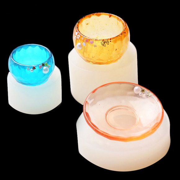 IFANLANDOR 3PCS Resin Casting Mold Bowl Shape White for Studio Use