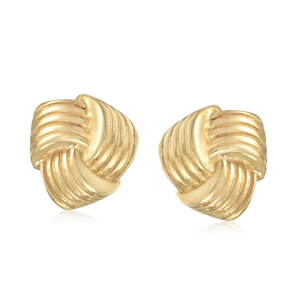 14kt yellow gold love knot earrings