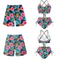 thumbnail image 6 of XYZCANDO His and Hers Swimwear Couple Beach Swimwear Hawaii Hibiscus Print Men's Beach Shorts & Women's Bikini Set Matching Outfit for Honeymoon Pool Summer Vacation Hawaiian Outfits, 6 of 6