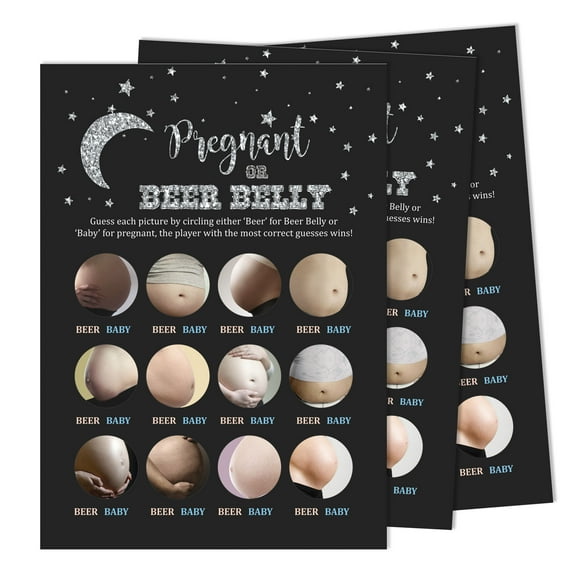 Inkdotpot Pregnant Or Beer Belly Game Baby Shower Game Cards Party Supplies Activity Cards Baby Shower Gender Neutral Games Its A Boy Or Girl