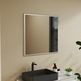 thumbnail image 3 of Dtwnek 31.5"x29.5" Rectangle Decorative Wall Mirror Vanity Mirror White Aluminum Frame Mirror for Bathroom Living Room Bedroom, 3 of 9