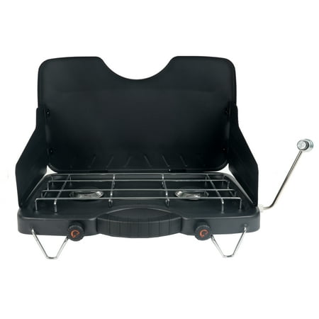 Ozark Trail 2 Burner Propane Gas Camping Stove, GCT2208WB, Black, New