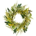 thumbnail image 3 of Northlight 12" Unlit Green Multifarious Leaves Artificial Christmas Wreath, 3 of 10