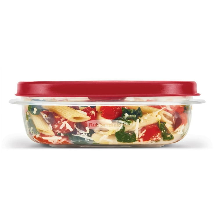Rubbermaid 1.5 Gallon 24 cup plastic Container Red Rubber Rimmed Lid #B