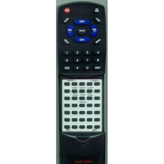 Replacement Remote for ZENITH RTZ253B, Z213B, Z213W