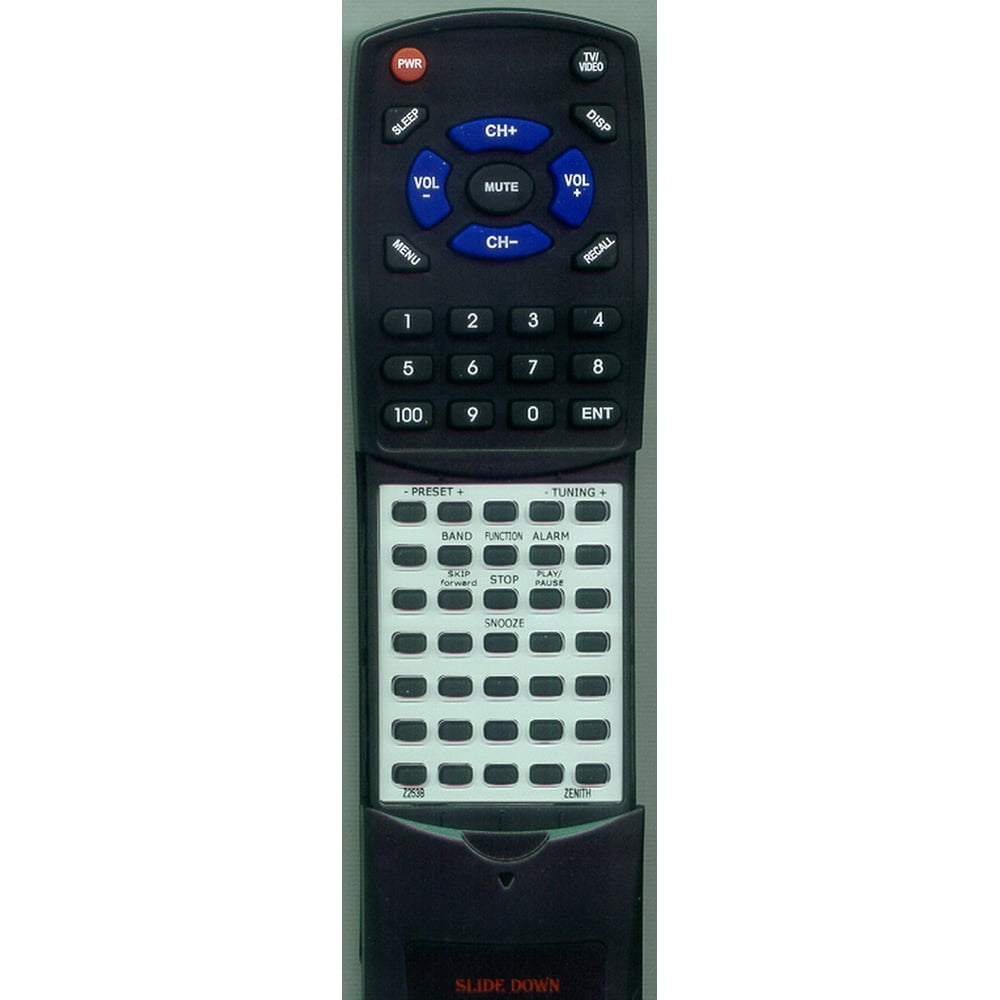 Replacement Remote for ZENITH RTZ253B, Z213B, Z213W