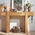 thumbnail image 2 of Tcbosik 47.2 inch Console Table with Charging Station, Entryway Table with Storage Drawer, Behind Couch Table for Living Room, Hallway, Foyer, Natural, 2 of 9