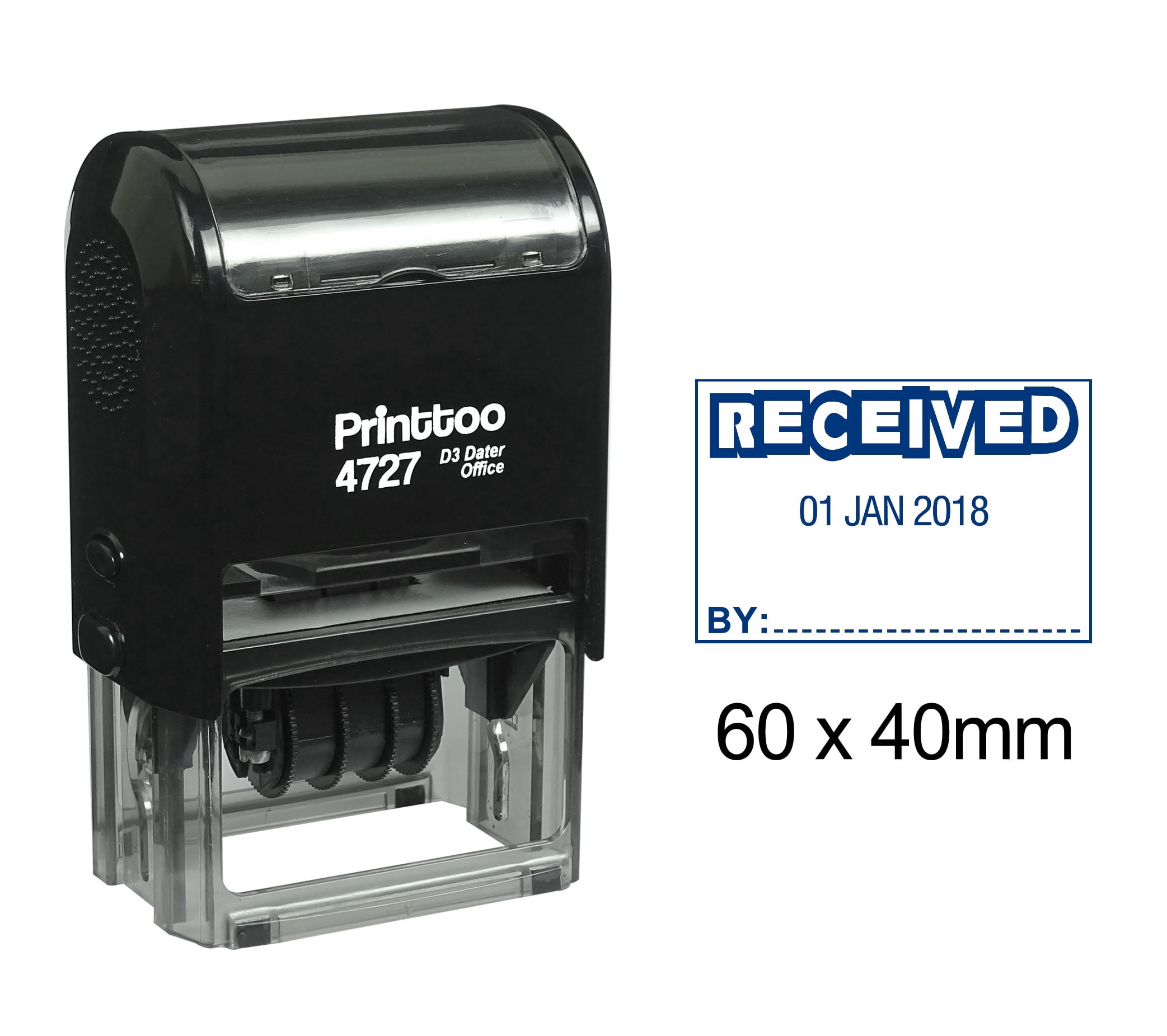 Printtoo Dater Stamp Self Inking With Received By Text Date Rubber ...