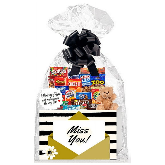 Miss You Thinking of you Cookies, Candy & More Care Package Assortment Variety Gift Box Bundle Set