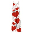 thumbnail image 4 of Valentines Onesie Overalls for Women Cute Pink Heart Print Wide Leg Overalls Casual Spring Summer Outfits Valentine Rompers with Pockets, 4 of 5