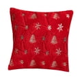 thumbnail image 2 of Funda de almohada navideña de felpa, 18 x 18 pulgadas, moderna y suave decoración navideña para dormitorio, sala de estar, Rojo, 2 of 9