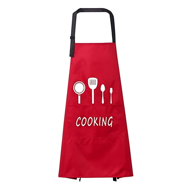 Monstrate Delantal impermeable de cocina, delantal de cocina versátil con patrón de dibujos animados de Chef para hombres y mujeres Cocina y Comedor Rojo