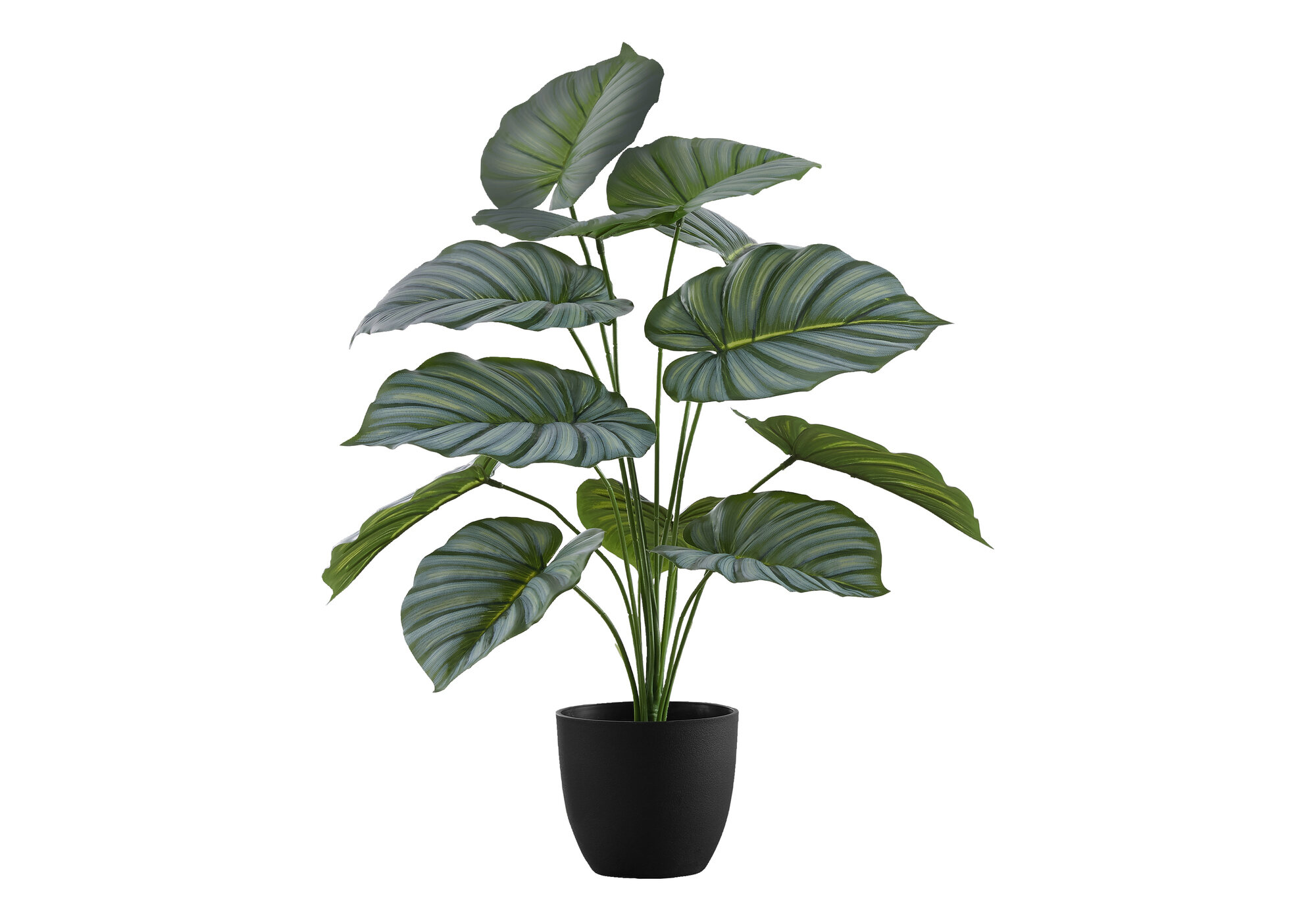 Artificial Plants Artificial Plant, 24" Tall, Calathea, Indoor, Faux, Fake, Table, Greenery, Potted, Real Touch, Decorative, Green Leaves, Black Pot,Flower Arrangements