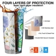 thumbnail image 7 of 20 Oz Watercolor Floral Pattern Coffee Tumbler Double Wall Insulated Stainless Steel Water Bottle | Metal Reusable Thermoses Flask with Cup Cap | Leak & Sweat Proof with Anti-Dust Lid, 7 of 7