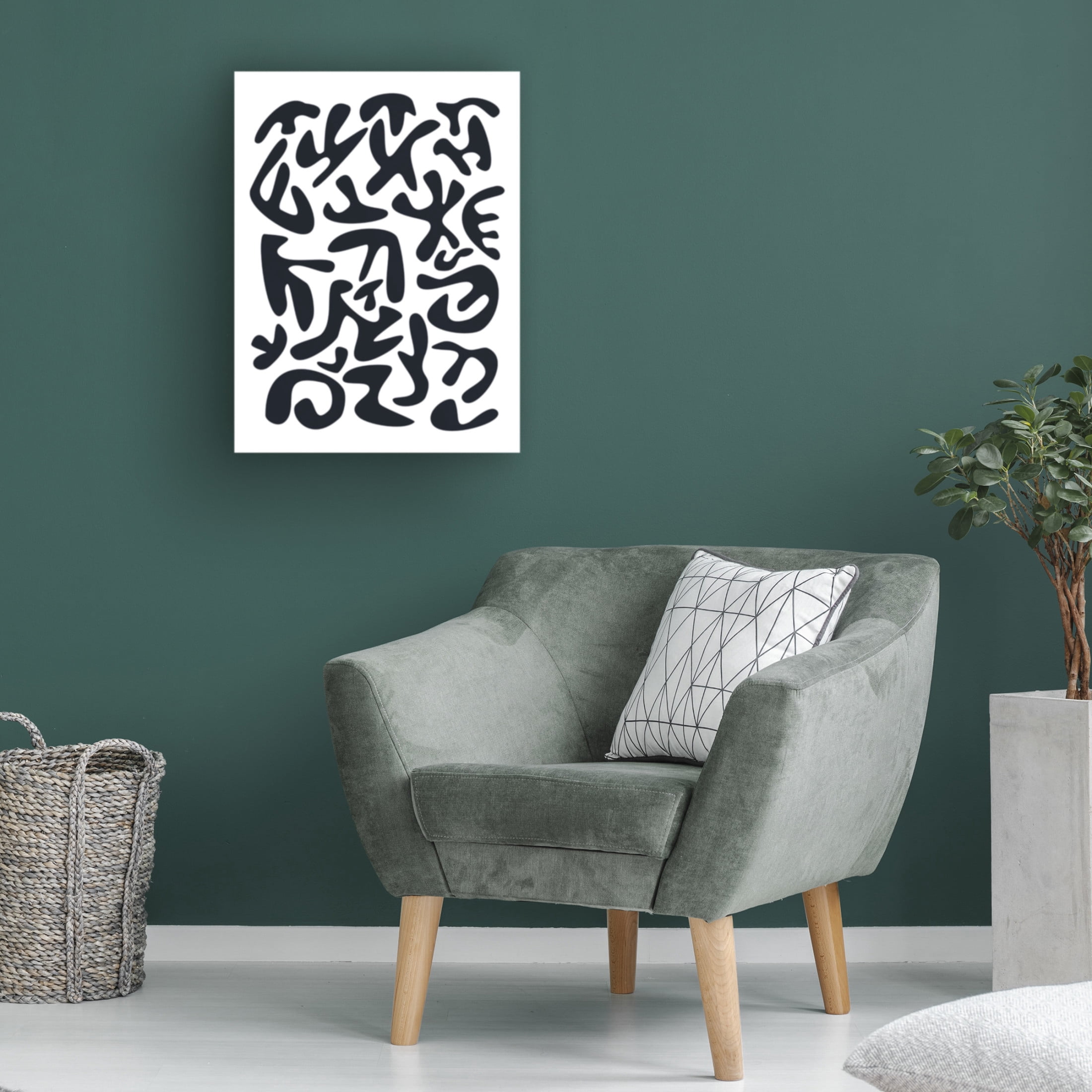 Canvas Wall Art - Tom Quartermaine 'Black and White Matisse Style 1' Wall Art for Living Room, Bedroom, or Office Décor by Trademark Fine Art - 18 x 24 Inches