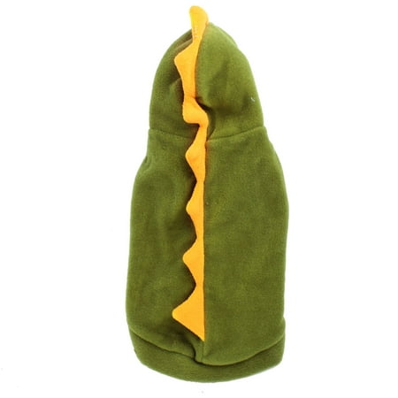 Winter Warm Sleeved Dinosaur Design Pet Dog Puppy Poodle Costume Coat Green