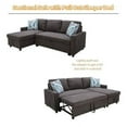 thumbnail image 4 of Ainehome Dark Brown Linen Reversible Sleeper Sectional Sofa with Storage Chaise, 4 of 8