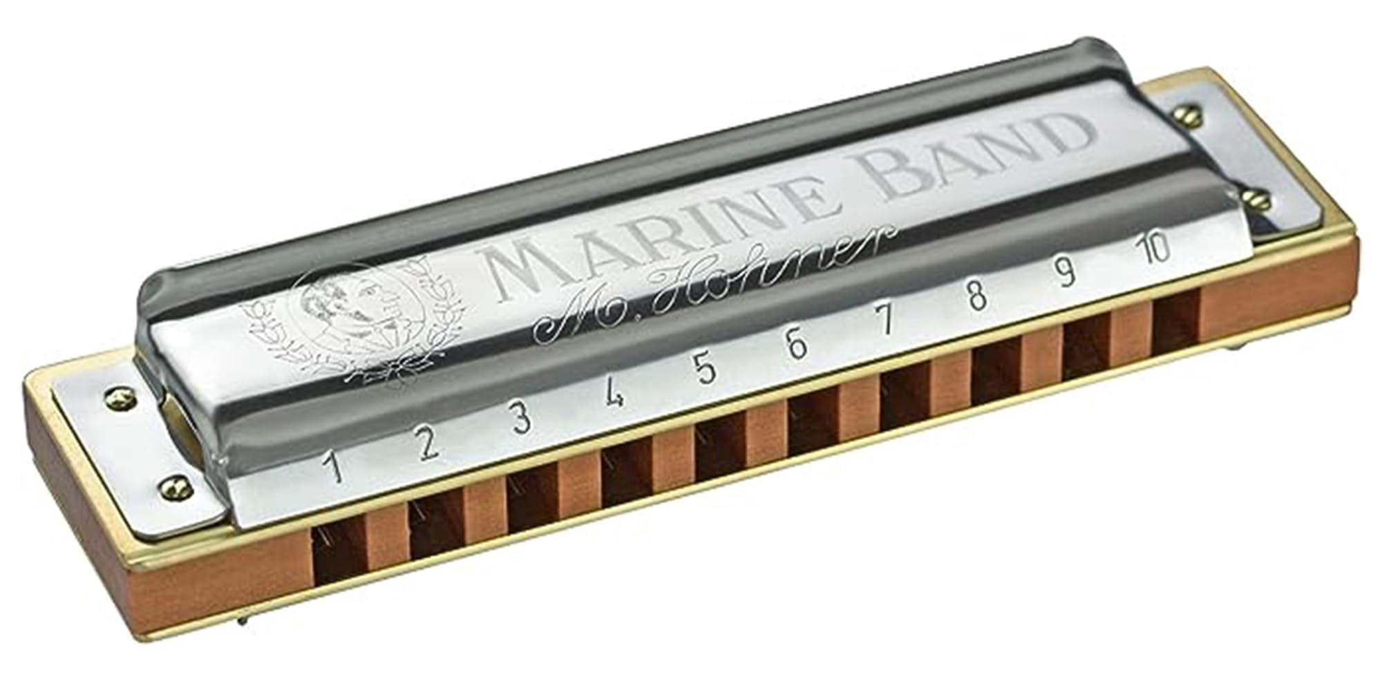 Hohner Marine Band 1896 Classic Harmonica - Key of Bb Bundle with Carrying Case, Zip Case, Instructional Manual, and Austin Bazaar Polishing Cloth