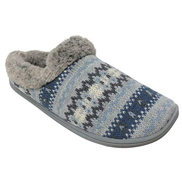 dearfoams women's quilted fleece clog memory foam slipper