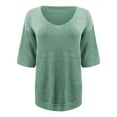 thumbnail image 4 of Green Fashion Womens Clothing 2024, 3/4 Sleeve Spring Tops for Women 2024, Weekend Cotton Womens Fitted T Shirts, Womens Short Sleeve Sweaters Tops V Neck Pullover Knit Shirts Loose Blouses, 4 of 5