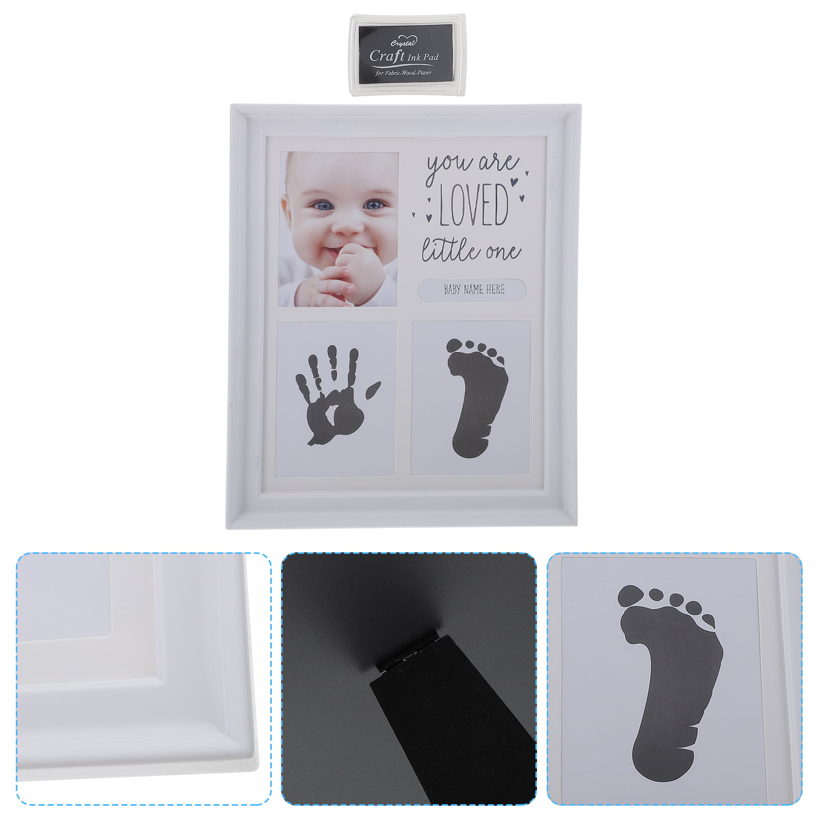 1 Set Baby Handprint Ink Pad Photo Frame Newborn Baby Shower Gift for DIY 