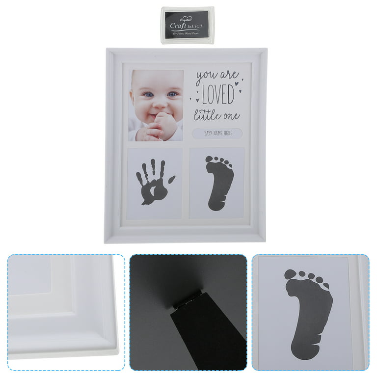 1 Set Baby Handprint Ink Pad Photo Frame Newborn Baby Shower Gift for DIY, Size: 27.00