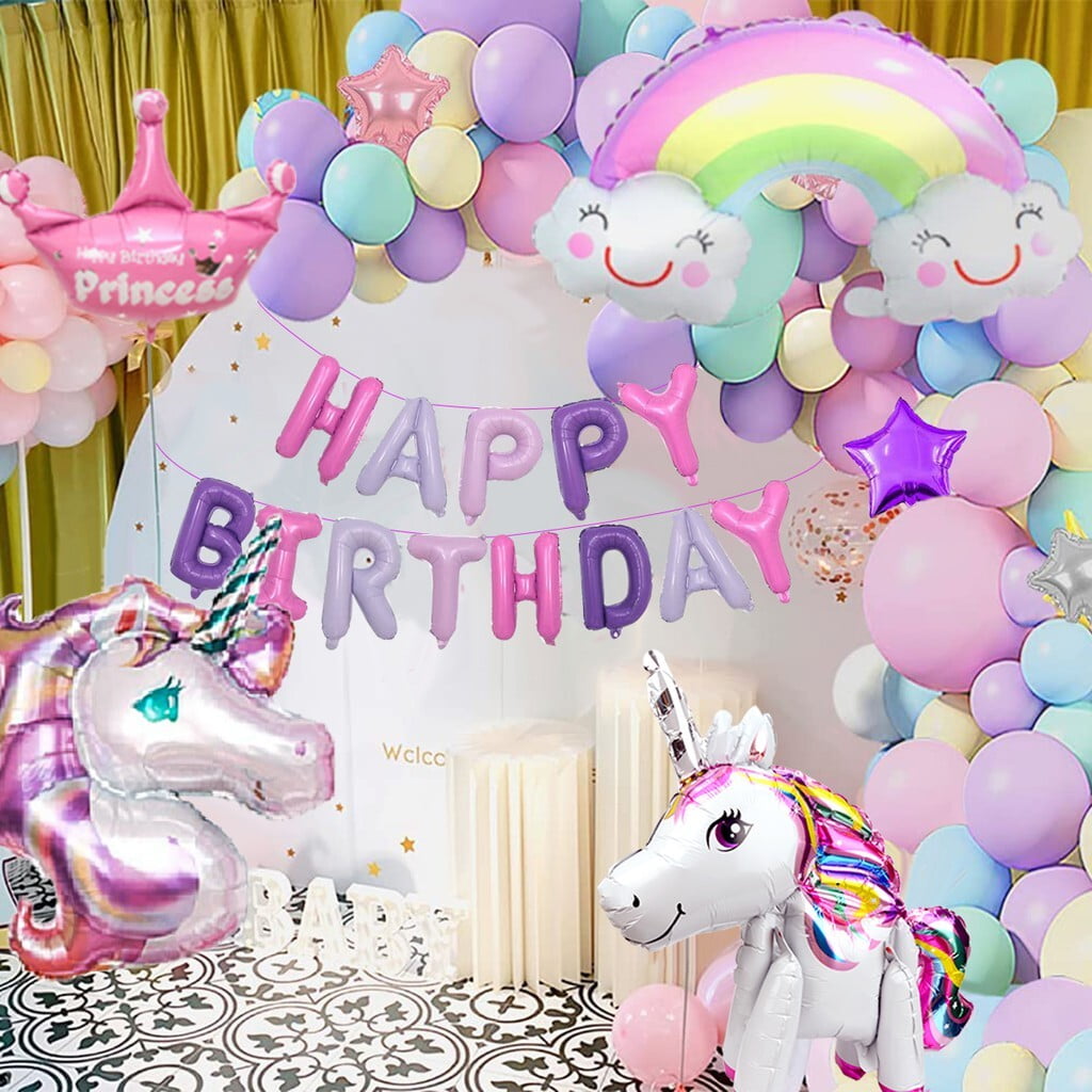 YANSION Balloon Arch Kit, Unicorn Birthday Party Supplies and Decorations for Girls