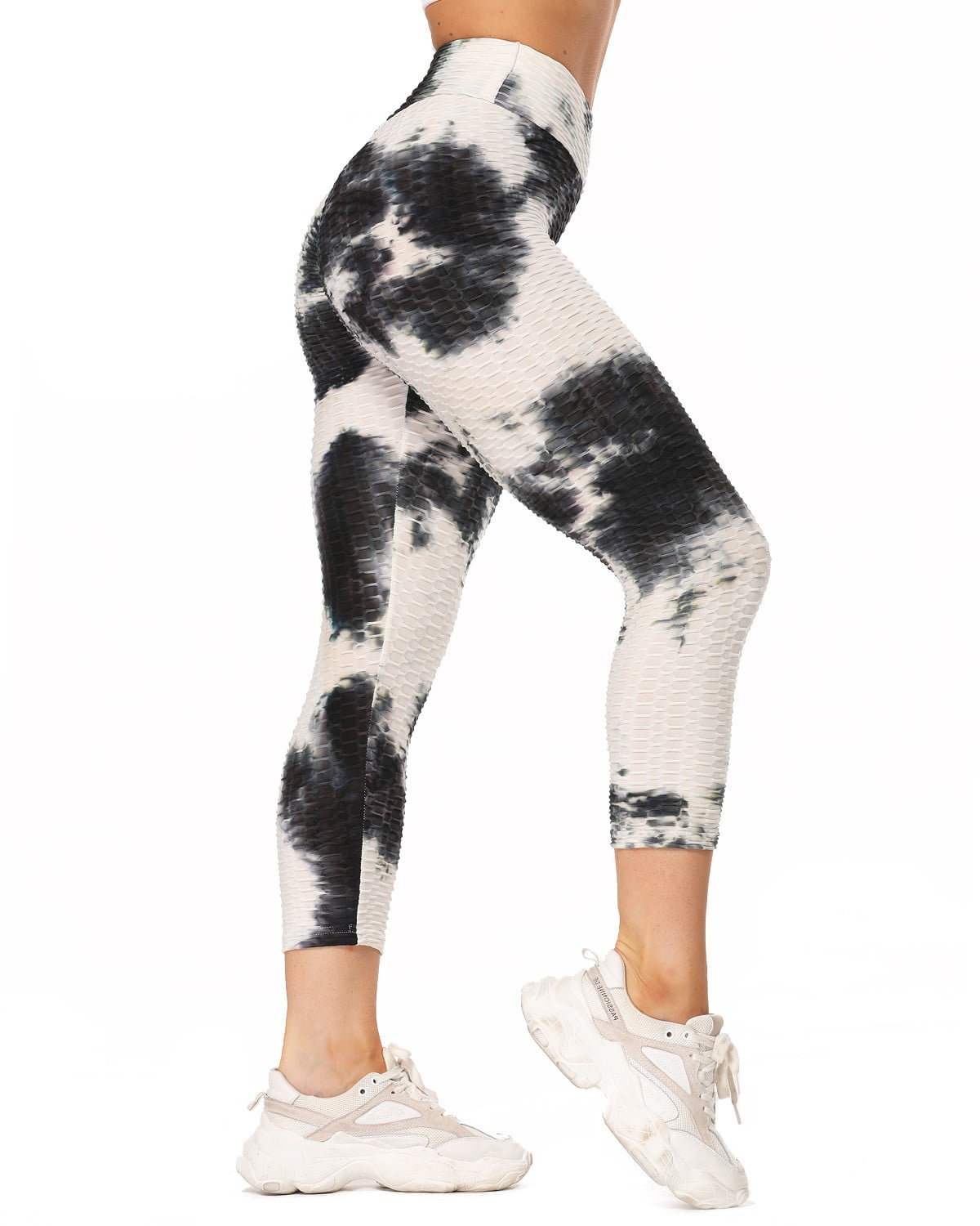 SEASUM - SEASUM High Waist Yoga Capris For Women Tummy Control Tie Dyed ...