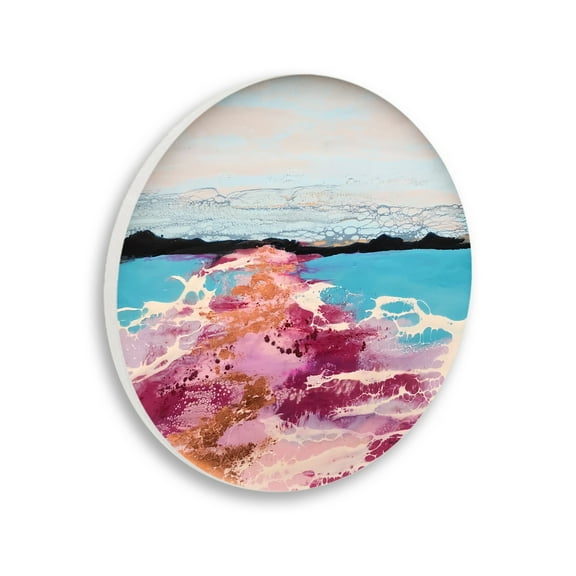 Stupell Industries Vivid Modern Landscape Abstract Round Collage Scenery Painting Unframed Art Print Wall Art, Design by Stacy Gresell