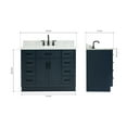 thumbnail image 3 of Ariel Hepburn 43 In. Oval Sink Vanity With 0.75 In. Carrara White Countertop In Midnight Blue, 3 of 10