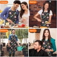thumbnail image 4 of Pioneer Flower Floral Print Pattern Apron for Women and Men, Cotton Linen Waterproof with Pockets, Adjustable, 33x27 Inch for Kitchen, Gardening, BBQ, Salon, 4 of 6