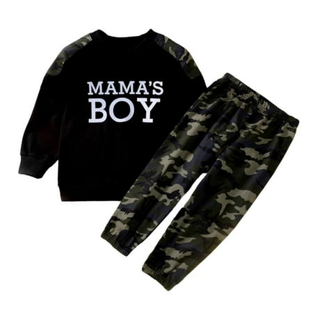 

Kids Boys Two Pieces Outfits Camouflage Long Sleeve top + Camo Trousers Casual Children Clothing Sets