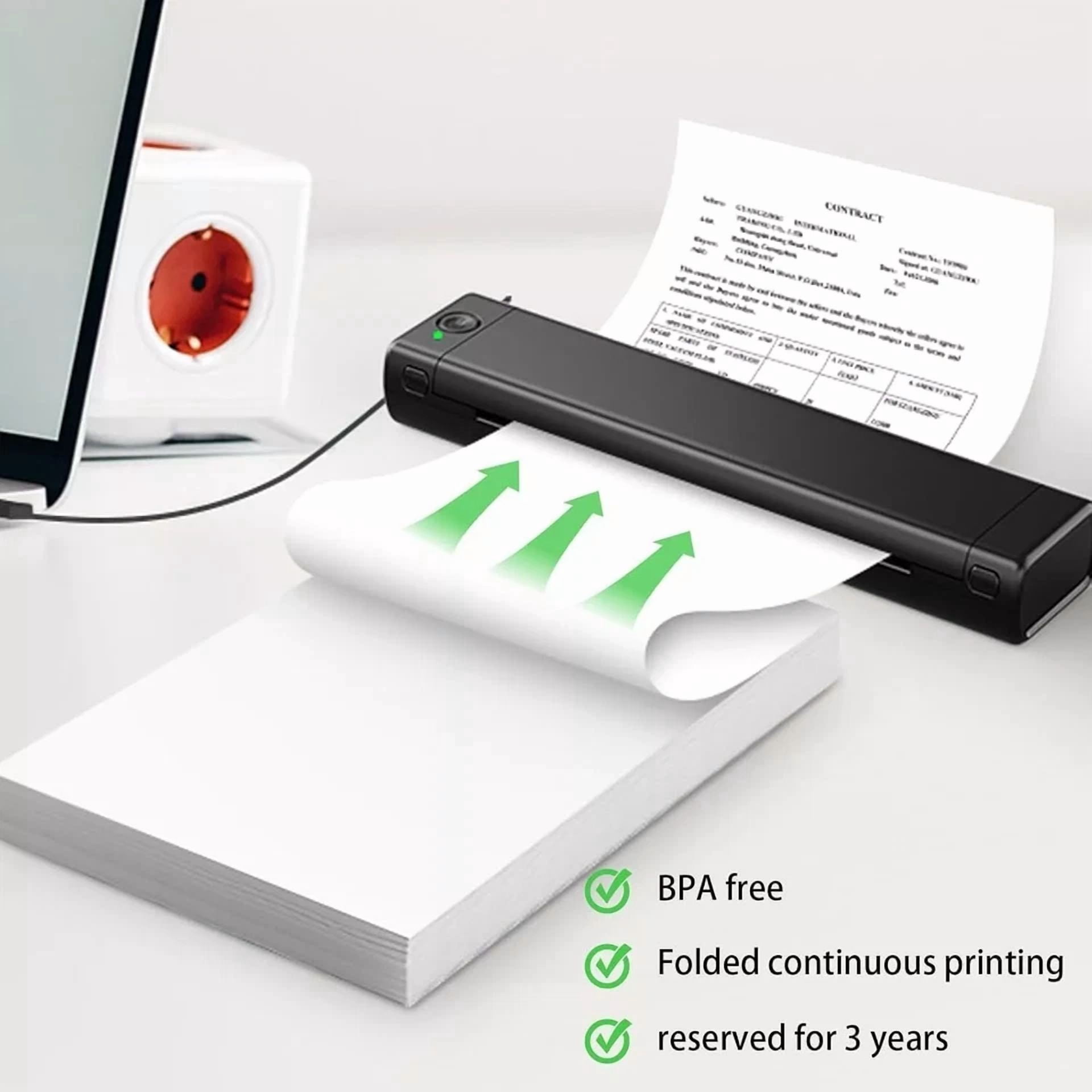 CRESTIN- SIANA- 100-Sheets Folded Continuous A4 Thermal Paper 8.5"X11" M08F Printer Quick-Dry Us