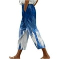 thumbnail image 3 of QATAINLAV Plus Size Capris for Women High Waisted Trendy Gradient Print Capri Pants Summer Comfy Lounge Cropped Trouser with Pockets Multicolor L Today's Sales, 3 of 6