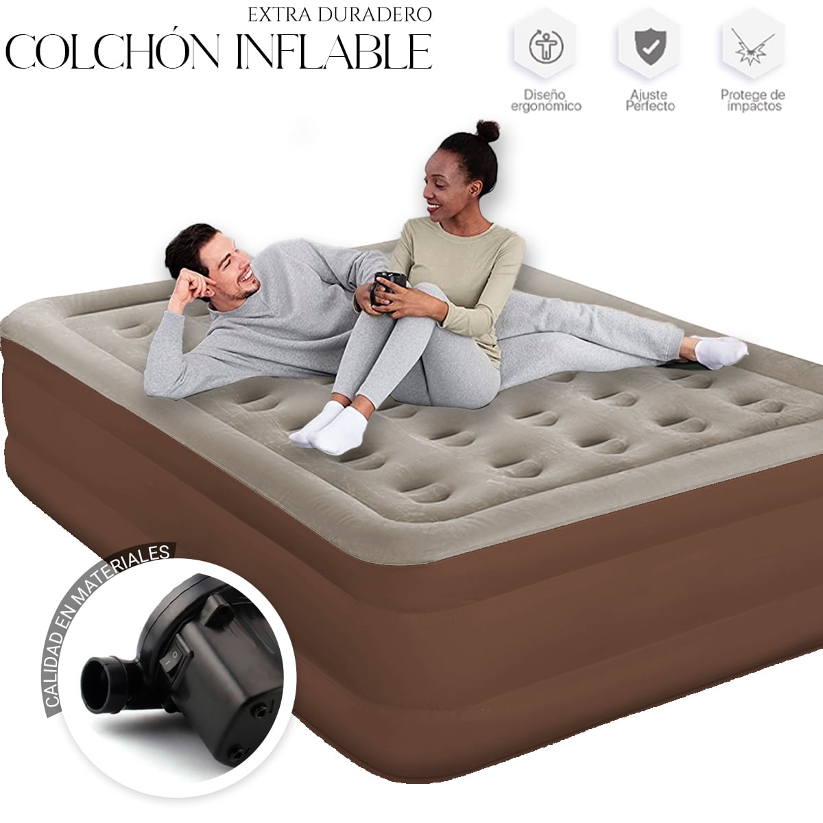Colchón Inflable Queen Size Con Bomba De Aire Portatil | Walmart en línea