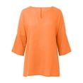 thumbnail image 3 of Gerichy Womens Summer Tops, Womens Cotton Linen Summer Tops 3/4 Length Sleeve Tunic Blouses Gauze Boho Shirts Trendy Loose Fit Clothing 2025, 3 of 6