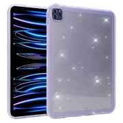 Dteck Case for iPad Air 11-Inch M2 (2024), iPad Air 5th Generation / iPad Air 4th Generation 10.9 Inch Shockproof Cover with Glitter Translucent Back Shell,Glitter Purple
