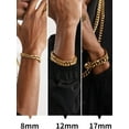 thumbnail image 4 of ChainsHouse 14k Gold Plated Cuban Link Bracelet for Men Chunky 8mm/12mm/17mm Width Men's Chain Bracelets Stainless Steel Punk Jewelry Gift, 4 of 10