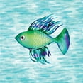 thumbnail image 2 of Berrenson, Sara 15x15 Black Ornate Wood Framed with Double Matting Museum Art Print Titled - Deep Sea Green Fish, 2 of 4