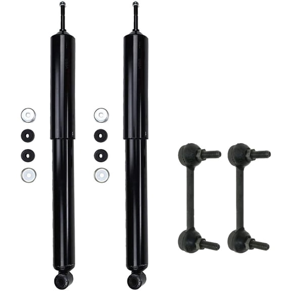 Detroit Axle Replacement for Volvo S60 S80 V70 FWD w/o Nivomat Self Leveling Suspension REAR Shock Absorbers Assembly & Stabilizer / Sway Bar End Links - 4pc Kit