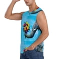thumbnail image 3 of Bixox Men's Elephant Trunk Couple Flowers Printed Shirt Sleeveless Fitness Tank Top-Medium, 3 of 7