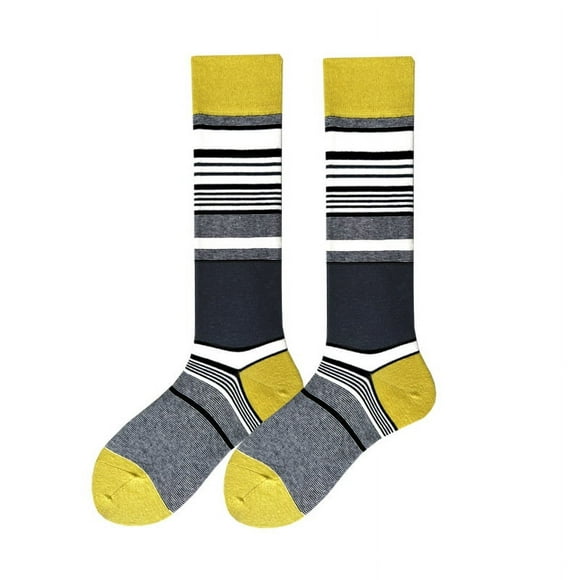 XmhyTop 3 pares de calcetines casuales de tubo de algodón hasta la rodilla para mujer, calcetines largos hasta la rodilla de punto sólido, regalo para toda la temporada, elásticos, suaves (A17)