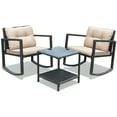 thumbnail image 6 of Patiojoy 3 PCS Patio Rattan Wicker Chair Table Set Wicker Rattan Furniture Beige, 6 of 7
