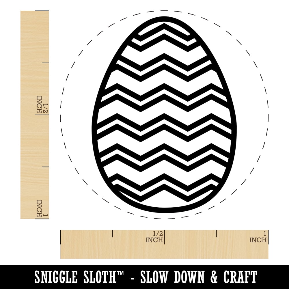 Easter Egg Self-Inking Rubber Stamp Ink Stamper - Green Ink - Medium 1 Inch