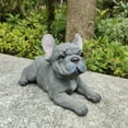 thumbnail image 6 of Hi-Line Gift Ltd. Tranquil Blue Hues: Polyresin Lying French Bulldog Figurine in Grey Blue, 6 of 6